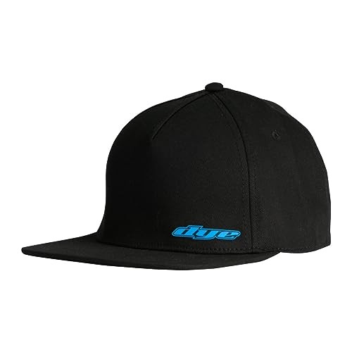 Dye HAT LWR LFT Flex Flat Bill (L/XL, Black/Cyan)