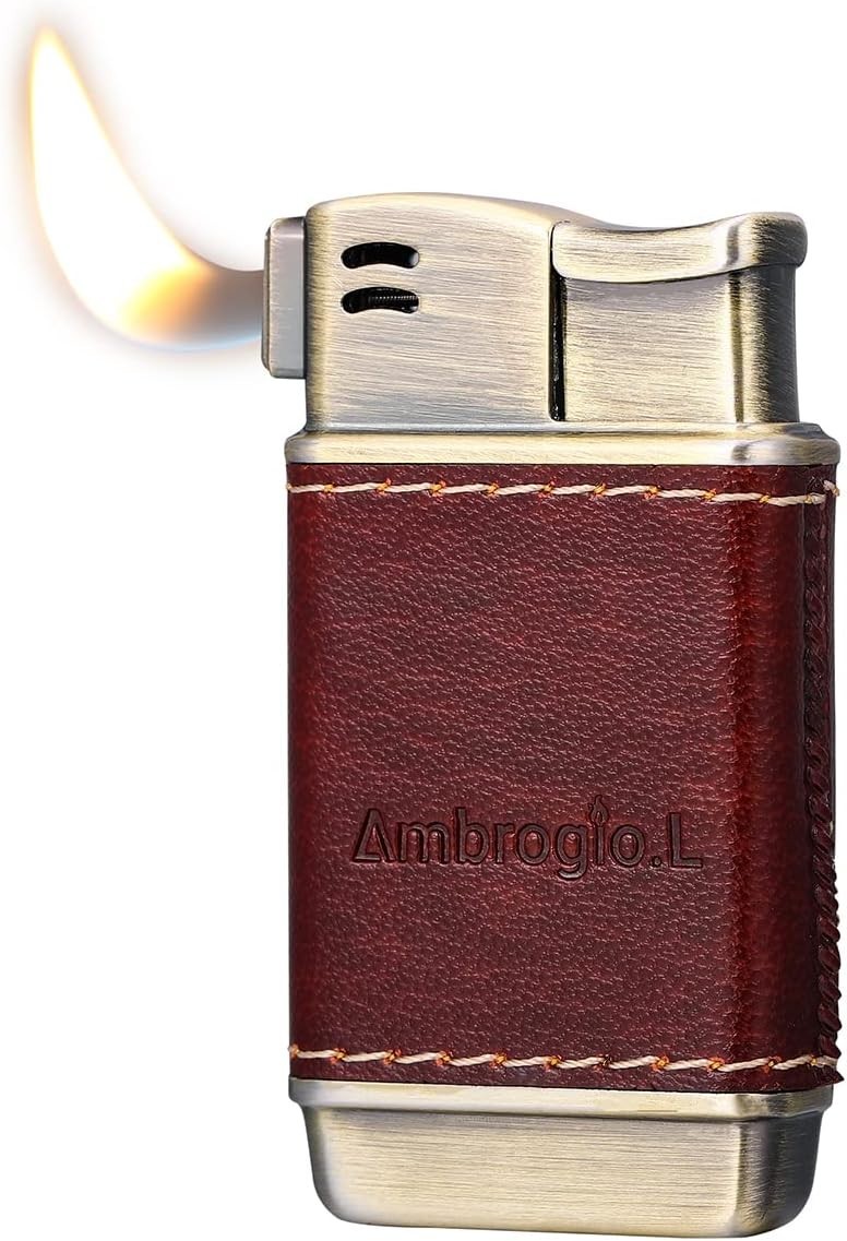 Pipe Lighter - Genuine Leather Adjustbale Soft Flame Refillable Butan