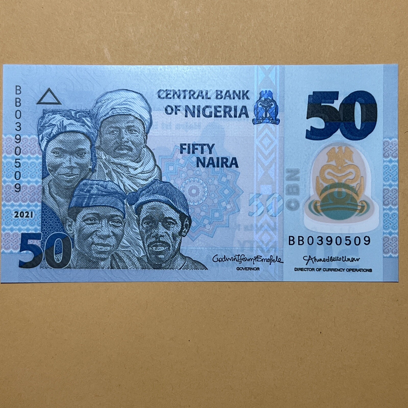 Nigeria 50 Nairas Current UnCirculated Polymer Money - Dated 2021