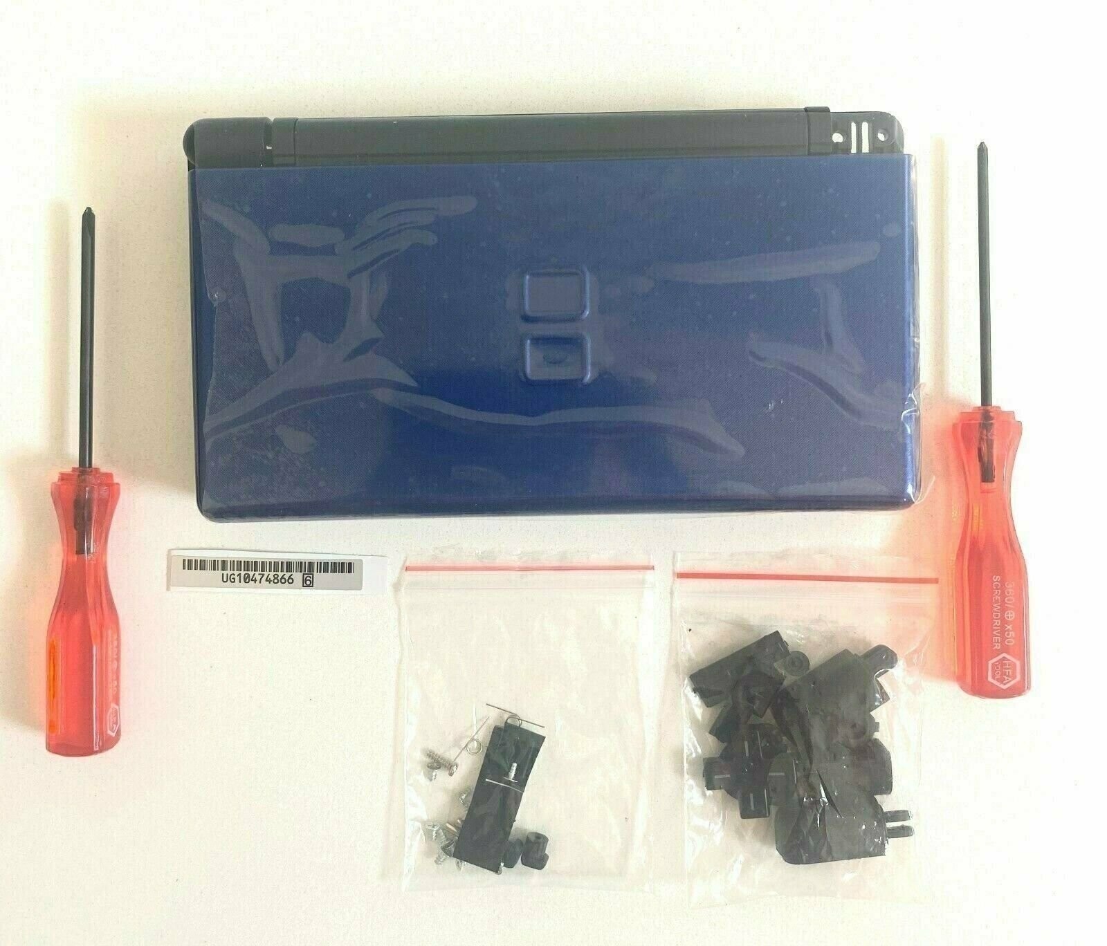 Replacement Housing for Nintendo DS Lite Glass Lens Shell Cobalt Blue Black