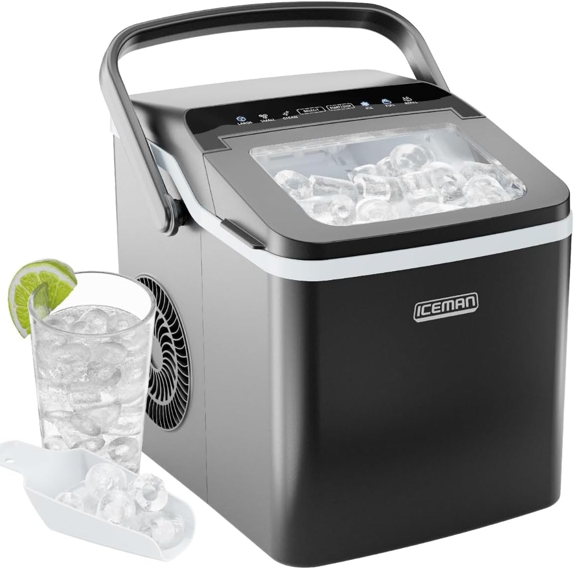 Dual-Size Ice Maker Countertop - Portable Ice Machine, Large and Small Ice Machi