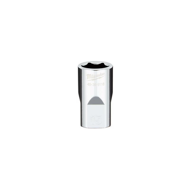 Milwaukee 15 mm X 1/2 in. drive Metric 6 Point Standard Socket