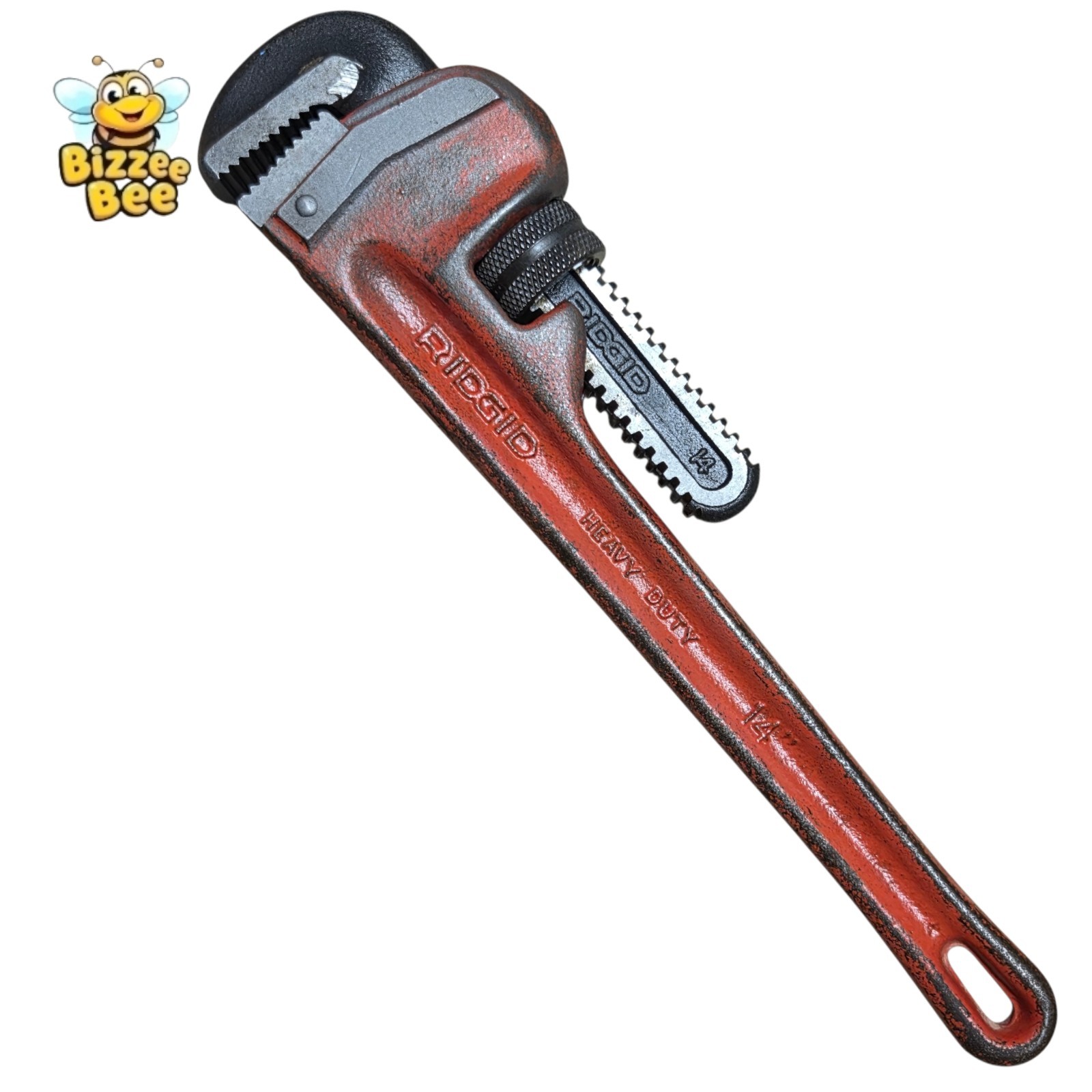 VINTAGE RIGID 14" Heavy Duty Pipe Wrench USA The Ridge Tool Elyria Ohio