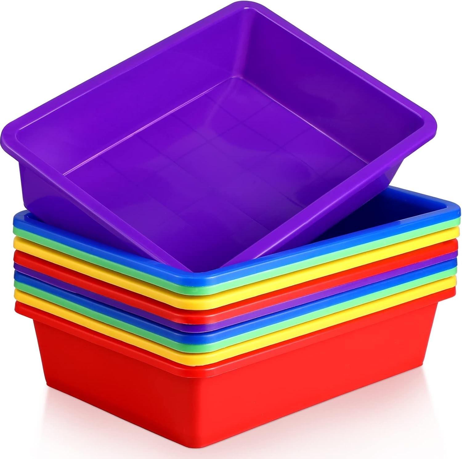 10 Pcs Flat Storage Organizer Tray Bin Letter Size Paper Tray for