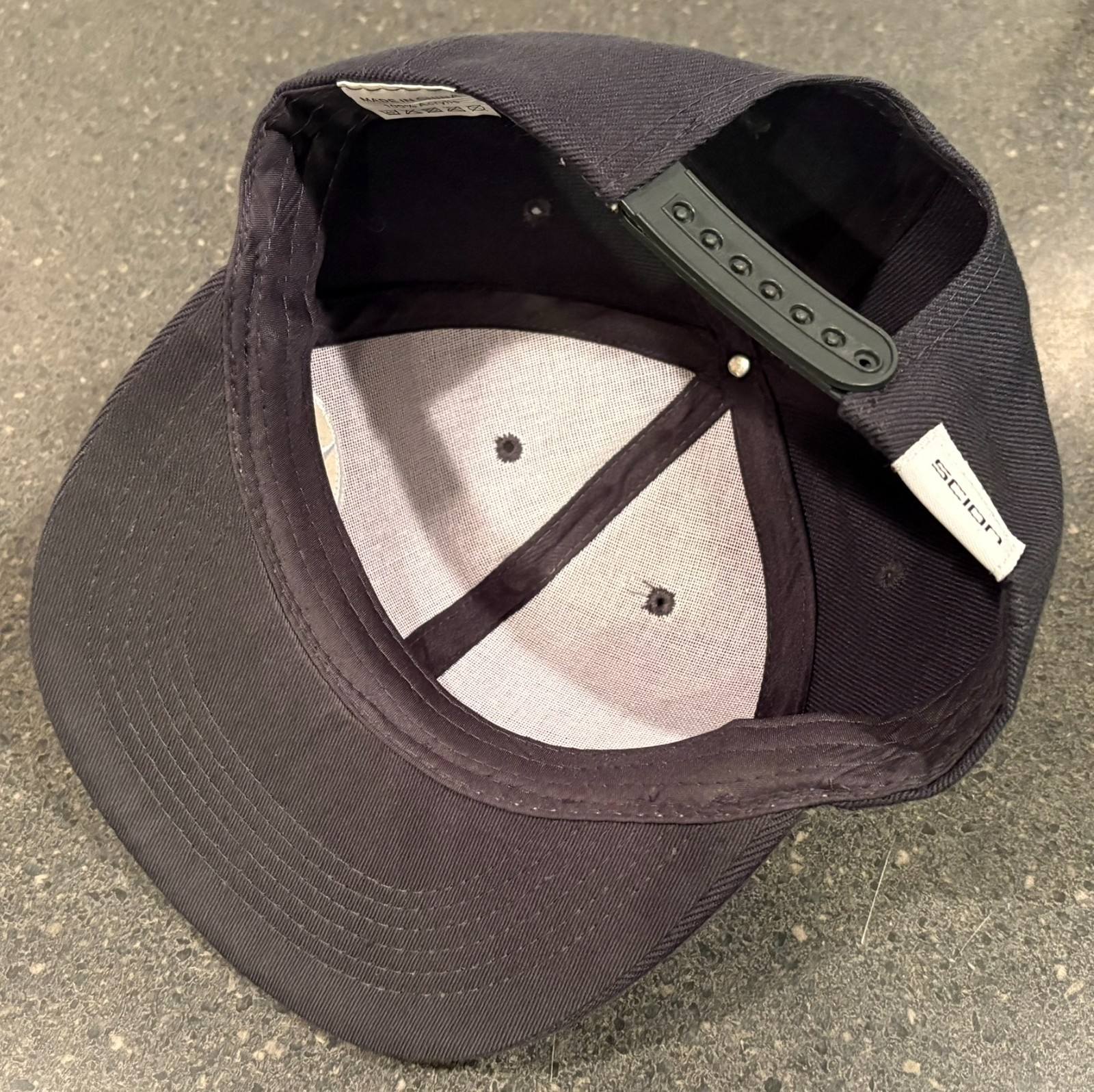 Scion snapback Hat Mens Gray One Size Adjustable Flat Brim Embroidered Logo