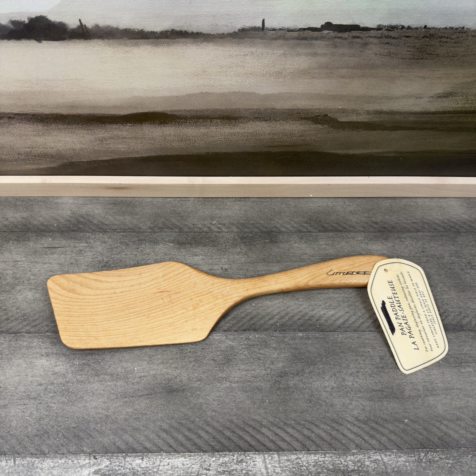 Williams Sonoma Littledeer Hard Maple Curved Cooking Pan Paddle Spatula NWT