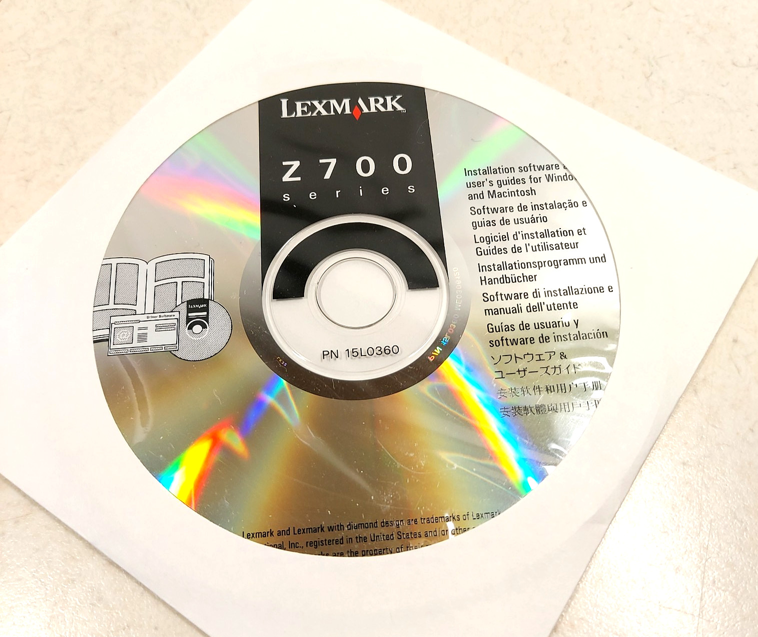 Lexmark Z 700 Series Printer Driver Software/User Guide CD-ROM, PC/Mac, 2003