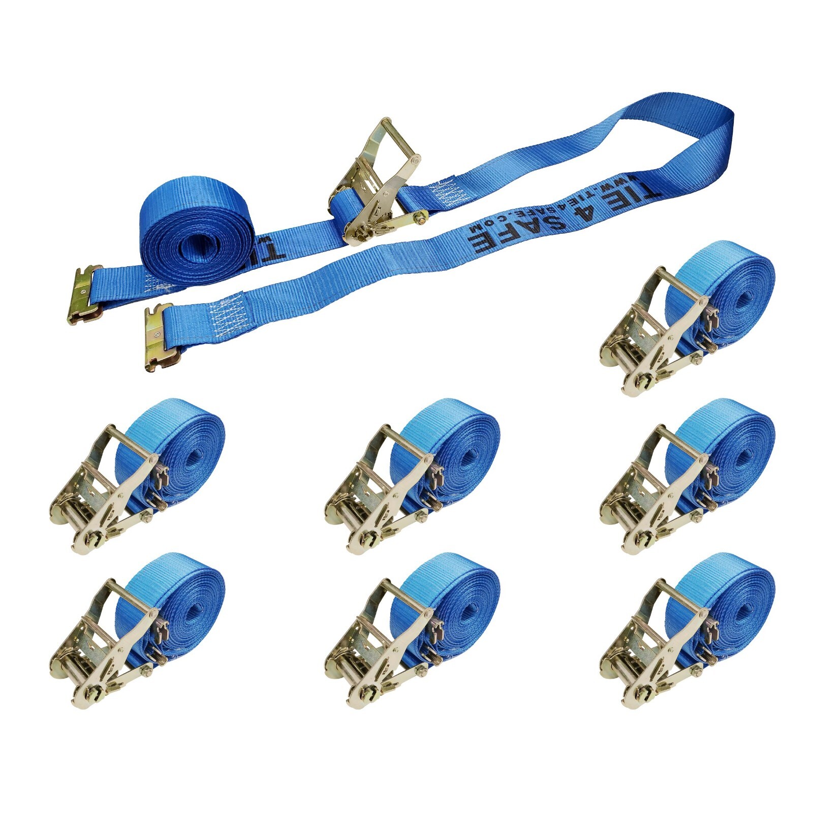8 Pack 2" x 20' E-Track Ratchet Tie Down Strap Truck Trailer Enclosed Cargo Van