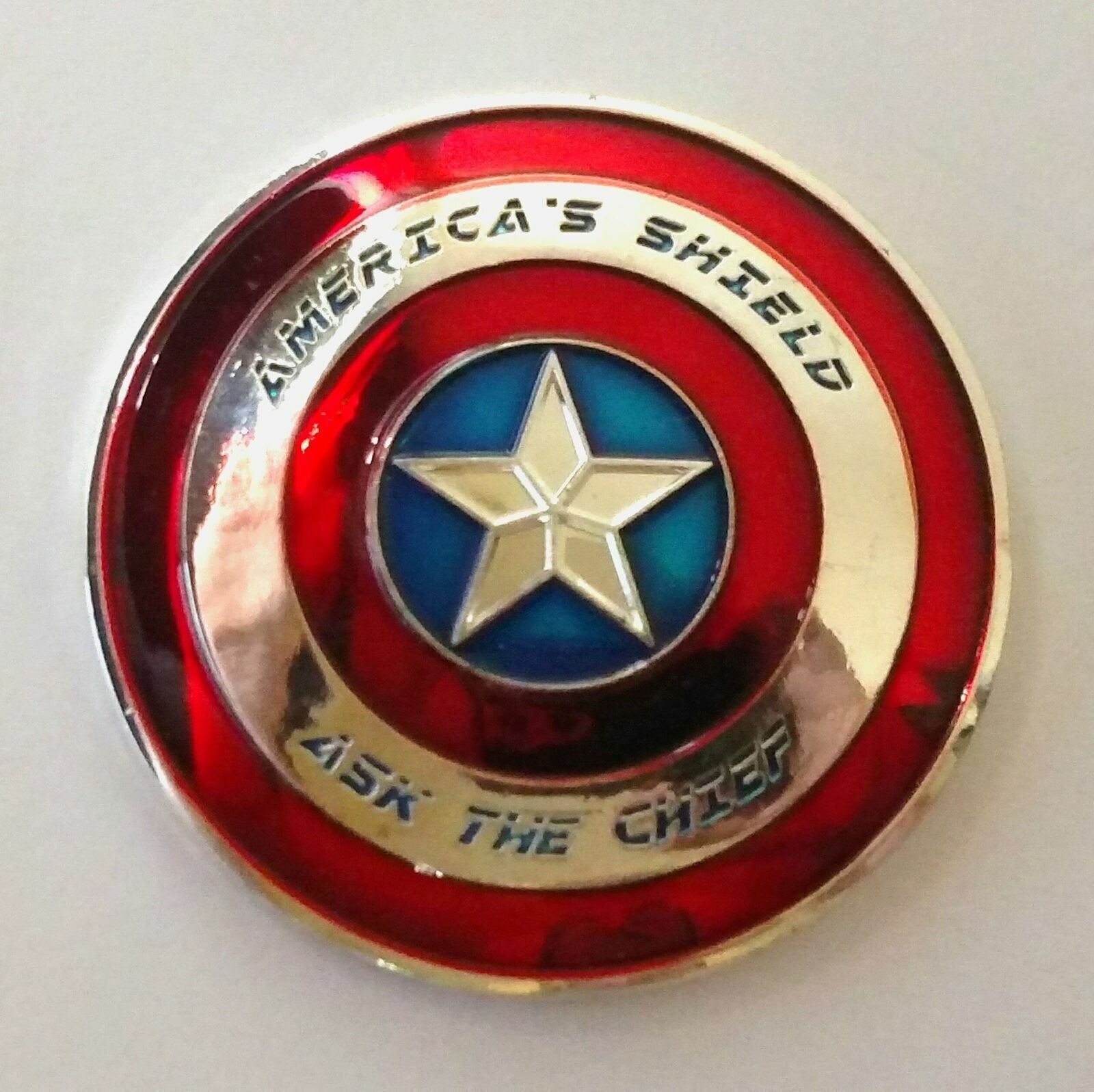 USN NAVY CAPTAIN AMERICA'S SHIELD - ASK THE CHIEF COLORIZED SHIELD-SHAPED ART CO