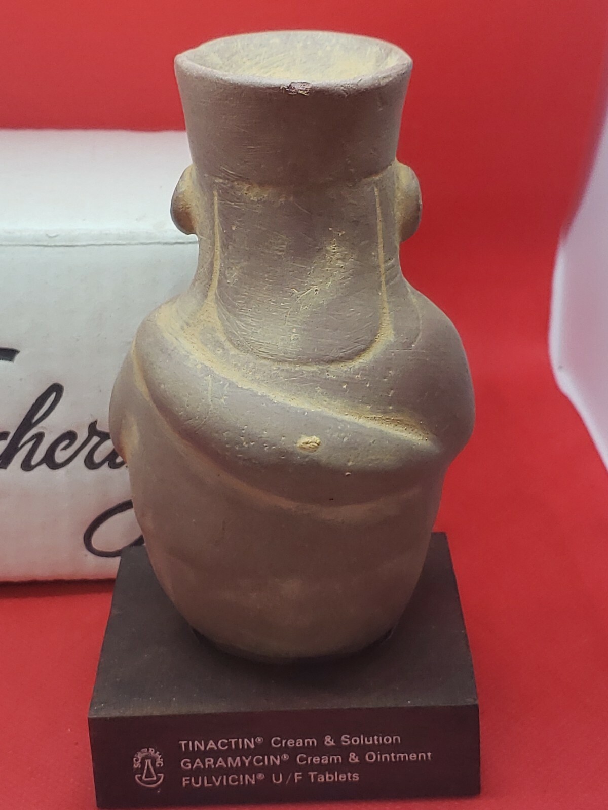 VINTAGE ORIGINAL MOCHICA MEDICINE MAN TINACTIN SCHERING ADVERTISING STATUE-NICE