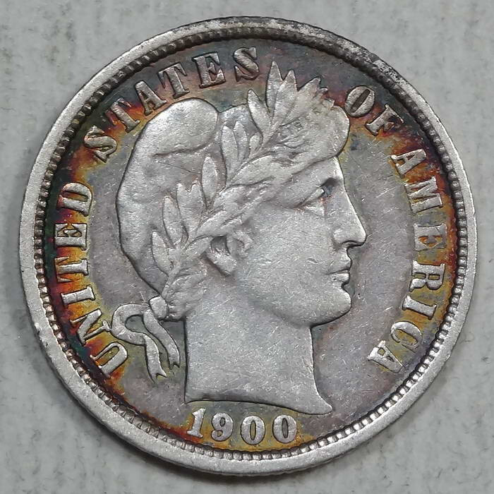1900-O Barber Dime, Extremely Fine, Sleeper    0619-11