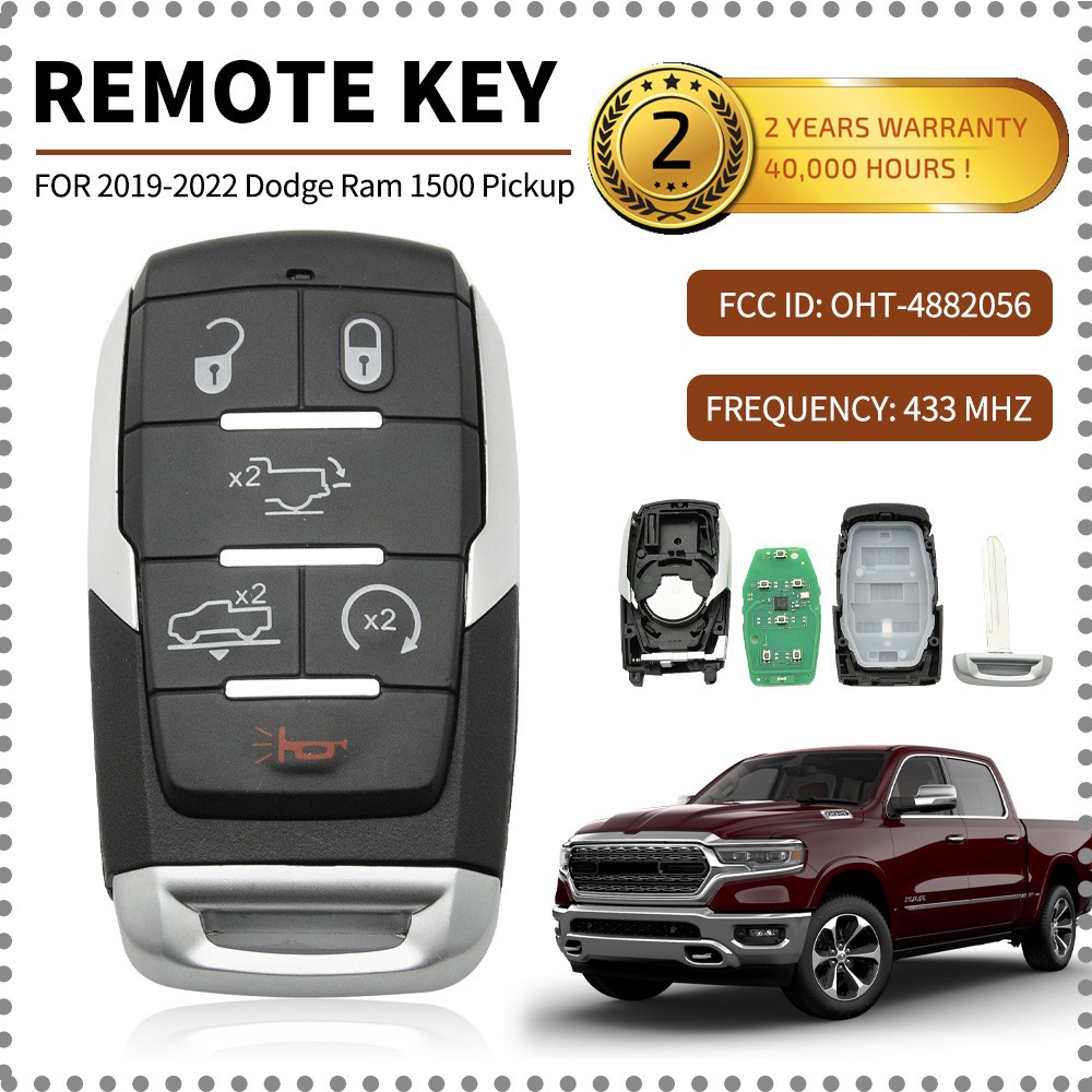 SMART KEYLESS REMOTE KEY FOB 6-BUTTON FOR 2019-2024 RAM 1500 LIMITED OHT-4882056