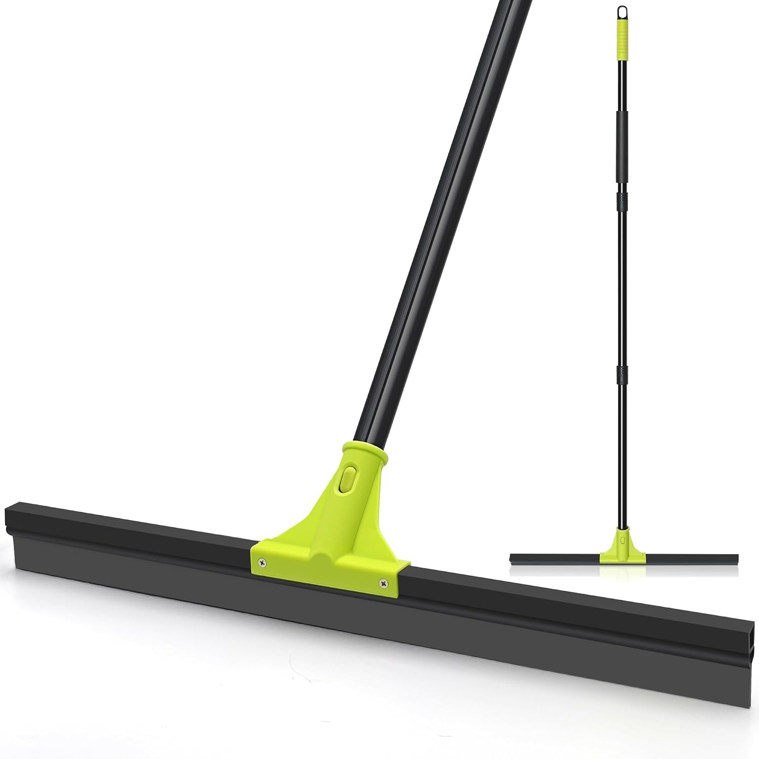 24" Heavy Duty Floor Squeegee, 62" Handle, Rubber Foam Water Scraper