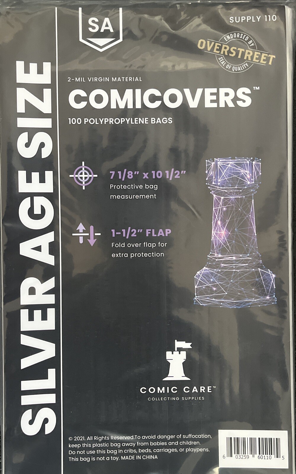 Silver Age Bags Comic Care 7 1/8" x 10 1/2" Overstreet Guide