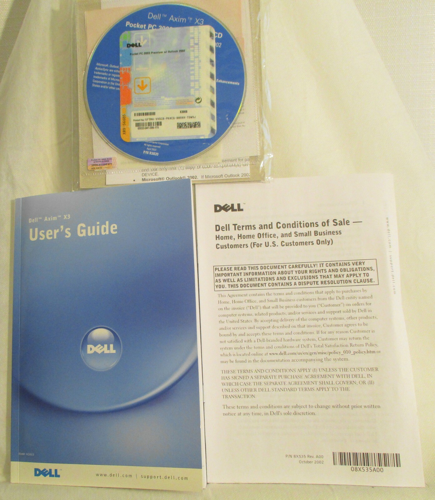Dell Axim X3 User's Guide Model HC02U Pocket PC 2003 Companion CD - (# 3627)