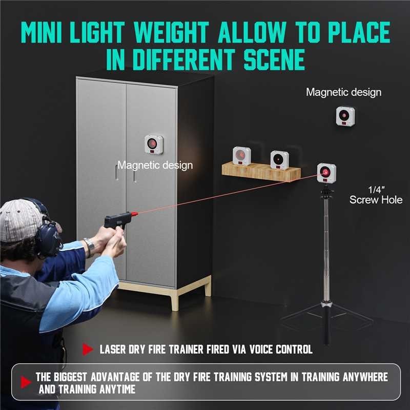 1pc 22lr/243 2-in-1 dry-fire laser trainer + 1pc laser electronic target
