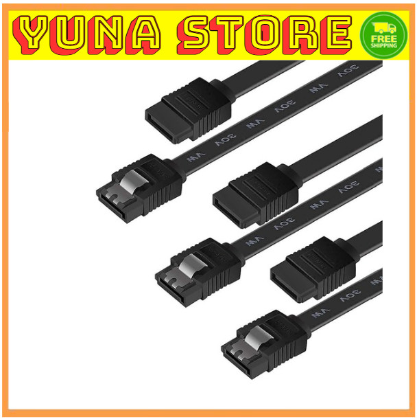SATA Cable III, 3 Pack SATA Cable III 6Gbps Straight HDD SDD Data Cable with ...