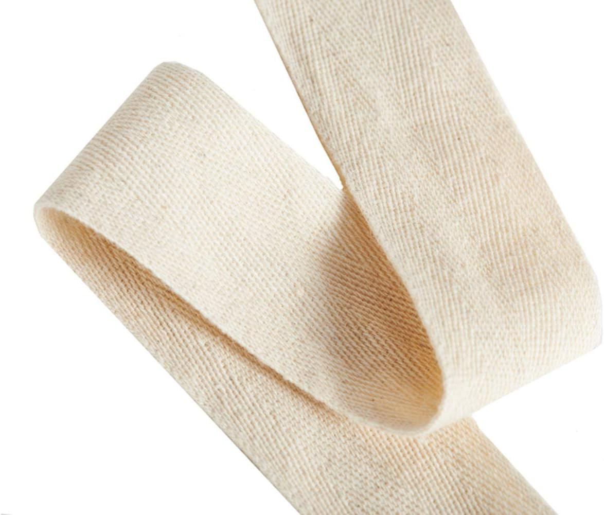50 Yards Cotton Twill Tape Ribbon 3/4 Inch, Soft Natural Webbing Tape Herringbon