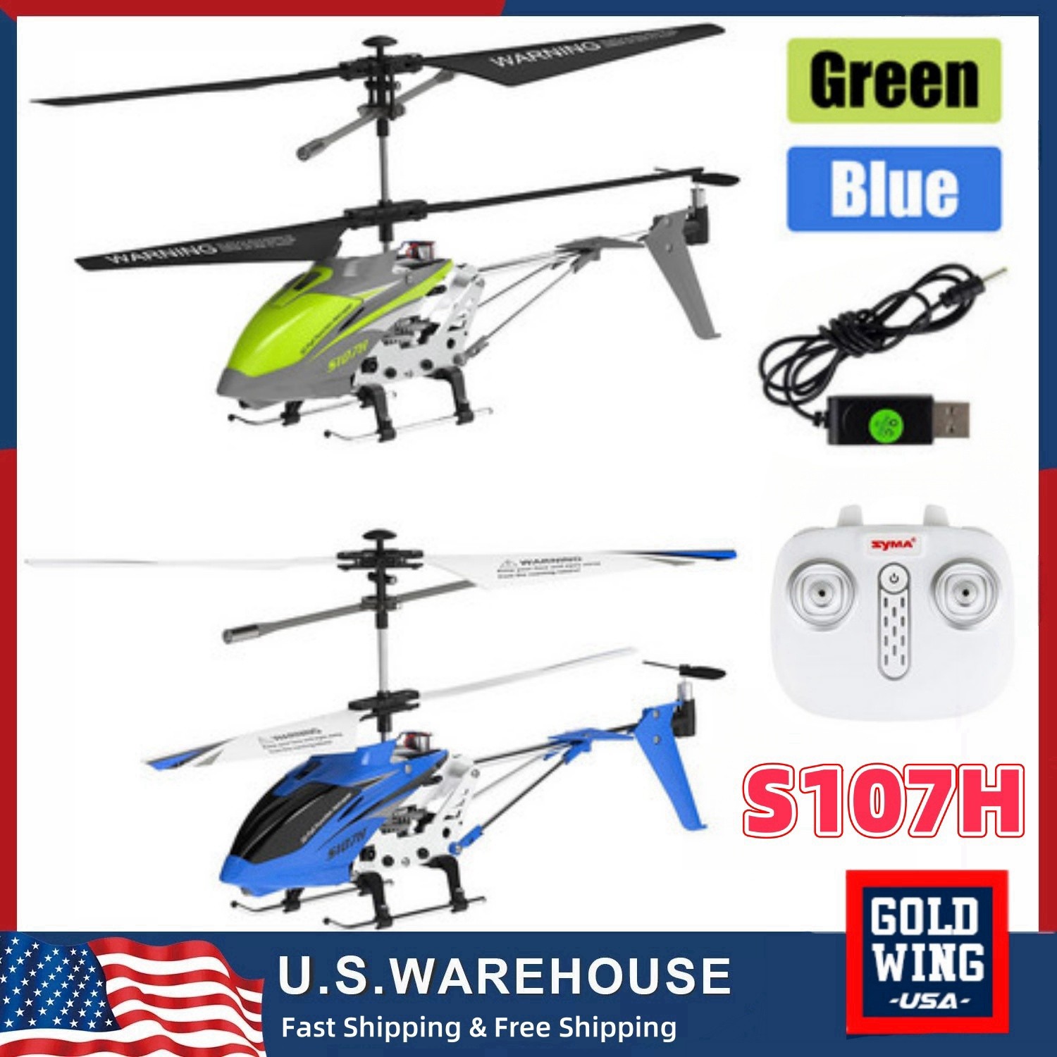 SYMA S107H RC Helicopter w/ Altitude Hold Mini Helicopter w/ Gyro for Adults Kid