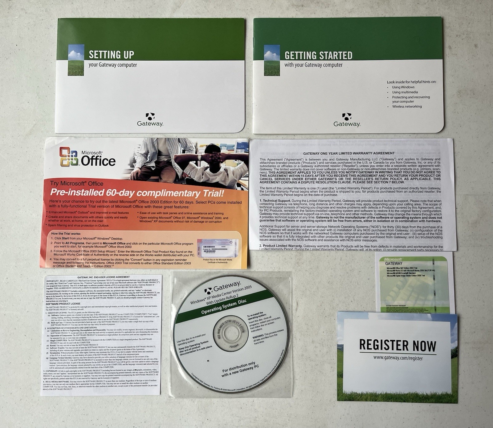NOS Gateway Windows XP Media Center 2005 Kit - CIB With COA Proof Of License Vtg