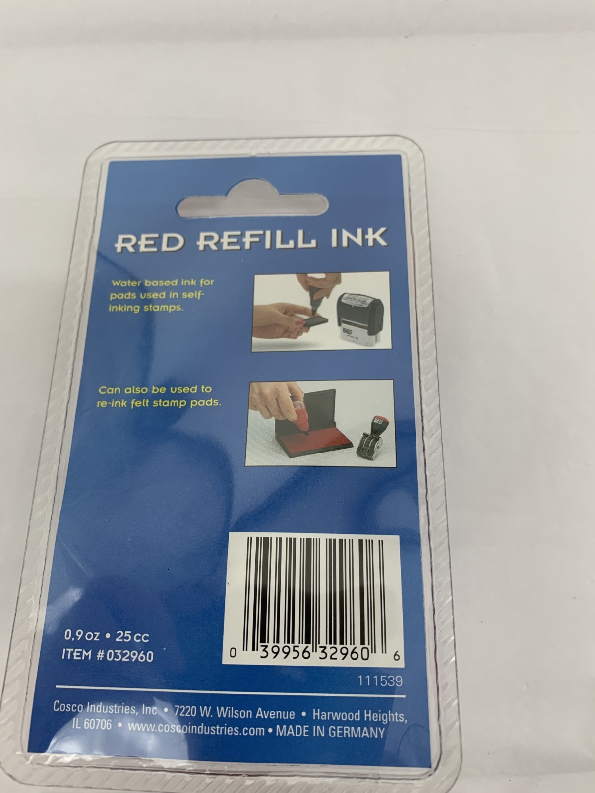 Cosco 2000 Plus 032960 Self-Inking Refill Ink Red 0.9 oz. Bottle