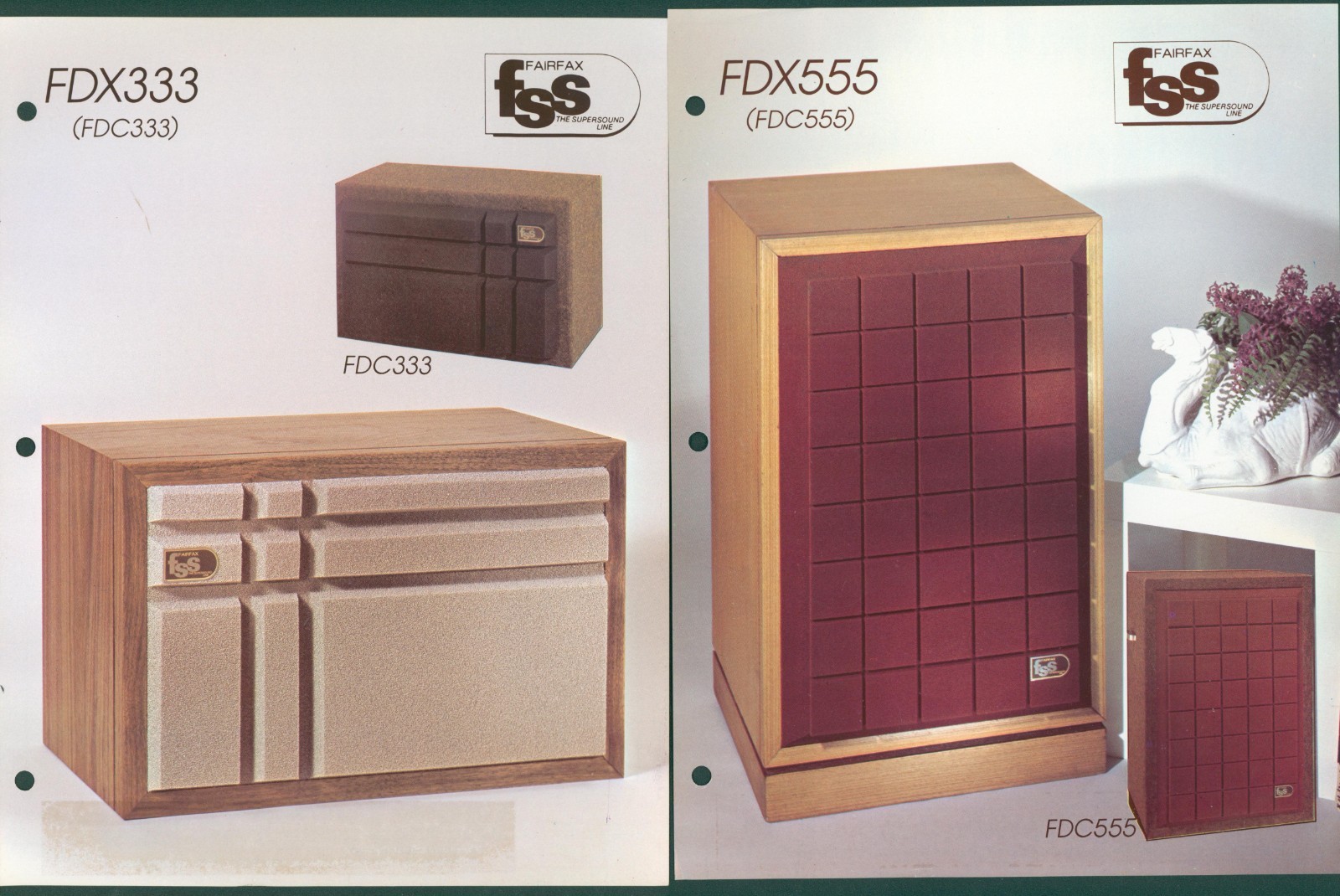c1976 Fairfax FSS FDX333 FDX555 Speaker Dealer Hifi  Stereo Audio Brochure Pair