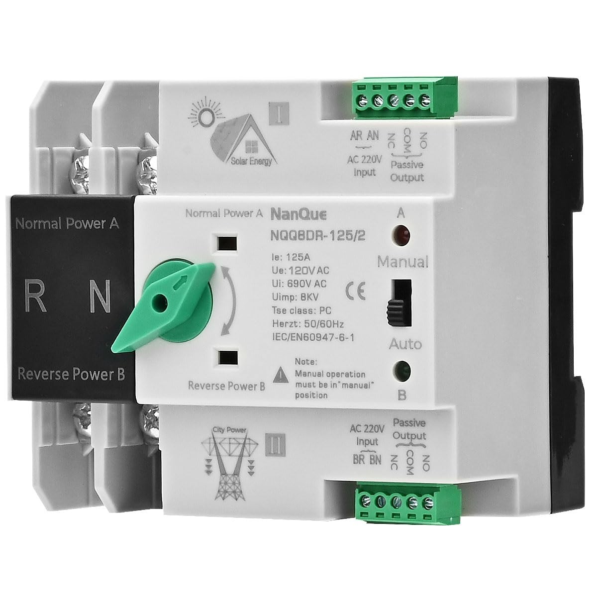 120V/240V Single Three Phase Dual Power Automatic Transfer Switch ATS for Sol...