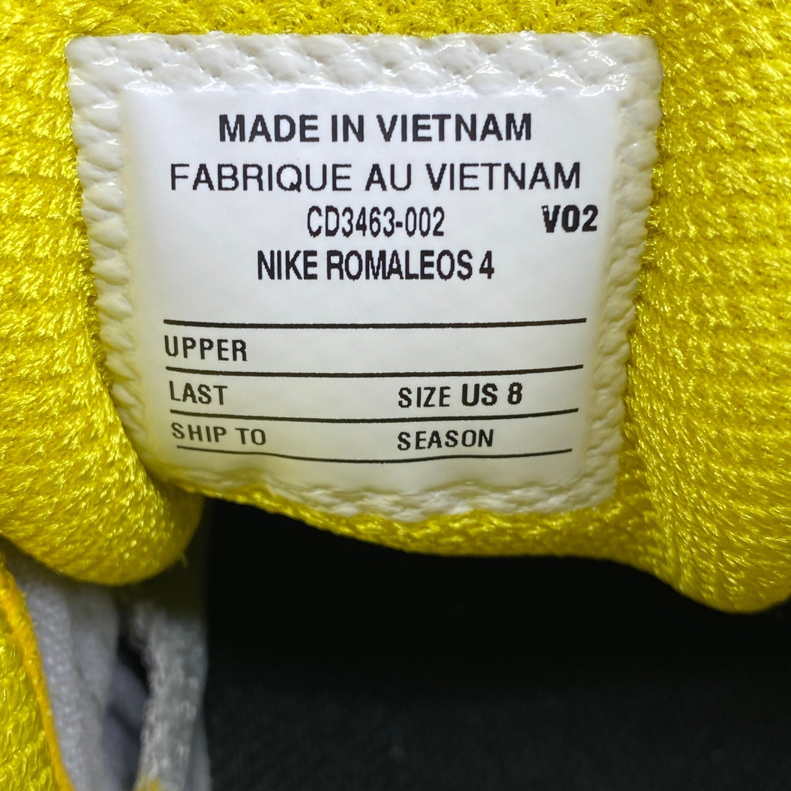 Nike Romaleos 4 CD3463002 Weightlifting Shoes Gray Yellow US 8