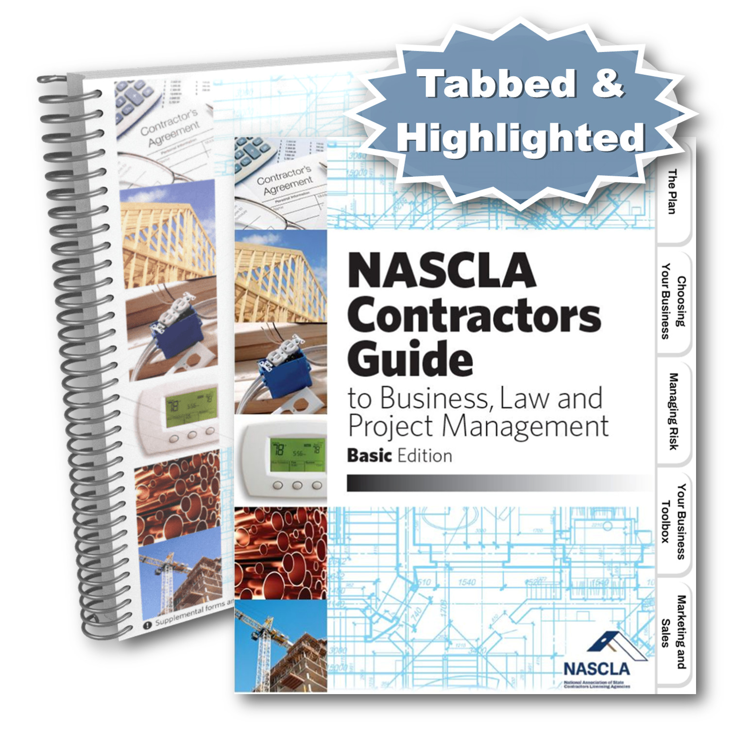 Professionally Tabbed & Highlighted NASCLA Basic 14th Edition Spiralbound