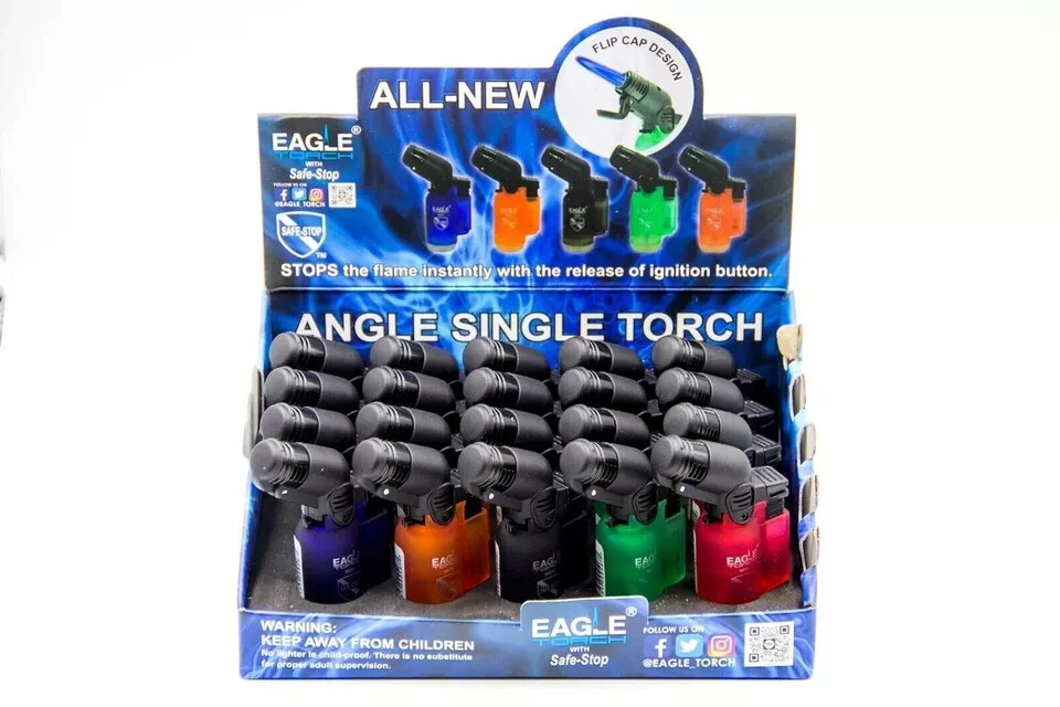 lot of 6 Eagle MIni Angled Torch Butane Gas Torch lighter