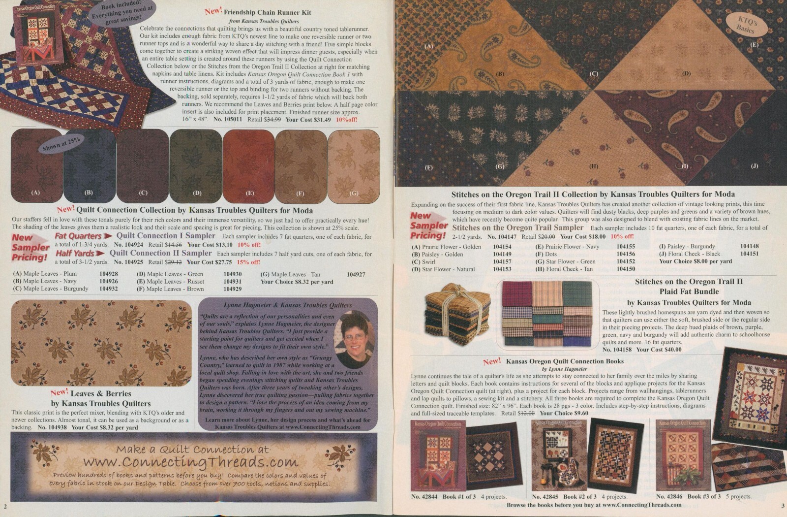 Lot 2 Connecting Threads 2002 Quilting Supply Catalog Fabric Collections Tools
