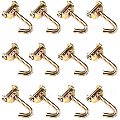 GRIPON (Pack of 12) Finger J Hook Idler Fitting with 2" Slot for 2inch Straps