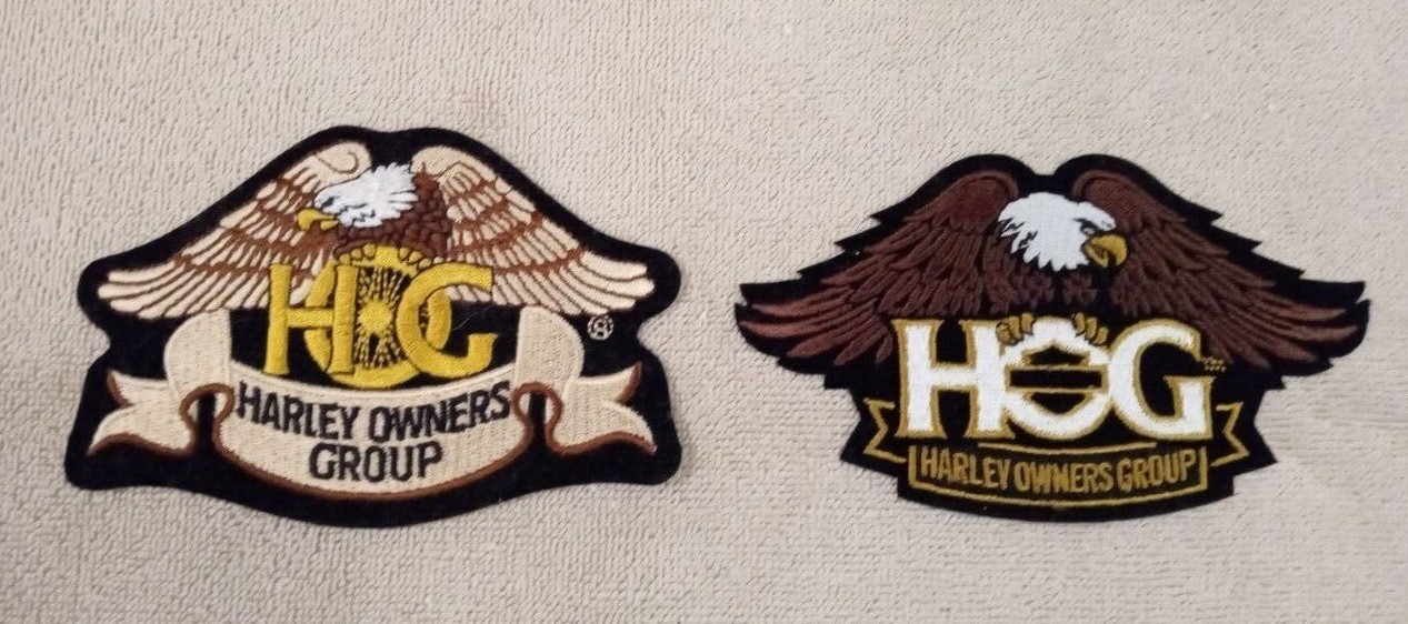 Lot of 2 Harley Davidson HOG Harley Owners Group large, embroidered patches NEW