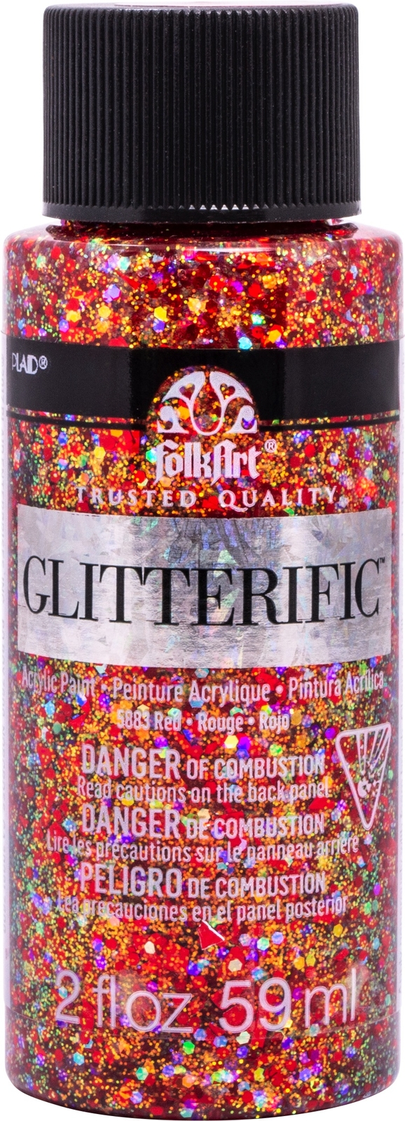 FolkArt Glitterific Glitter Paint 2oz-Red (Pack of 3)
