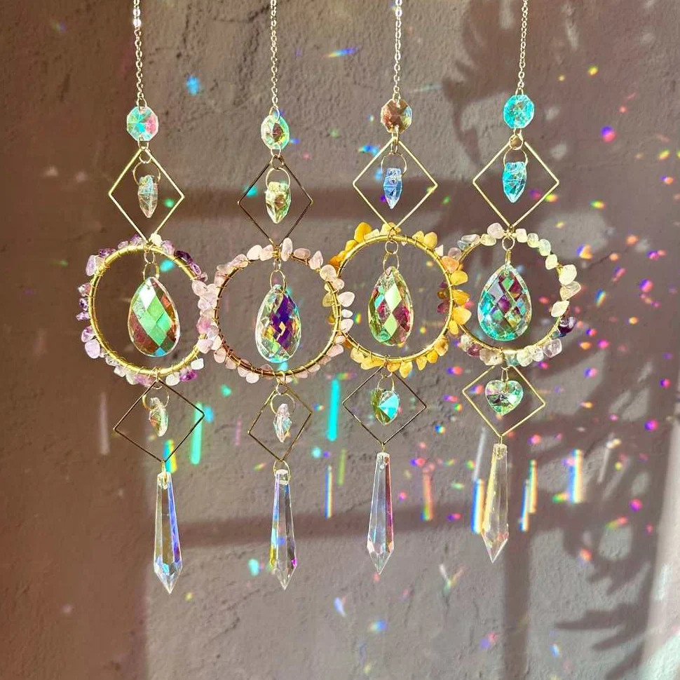 Aura Crystal Suncatchers - Gemstone Decor (import fees covered)