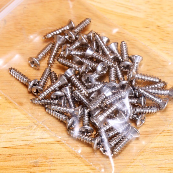 Stainless Steel Pickguard Screws - #4 x 1/2" for Fender Guitars 25 to 1000 Qty