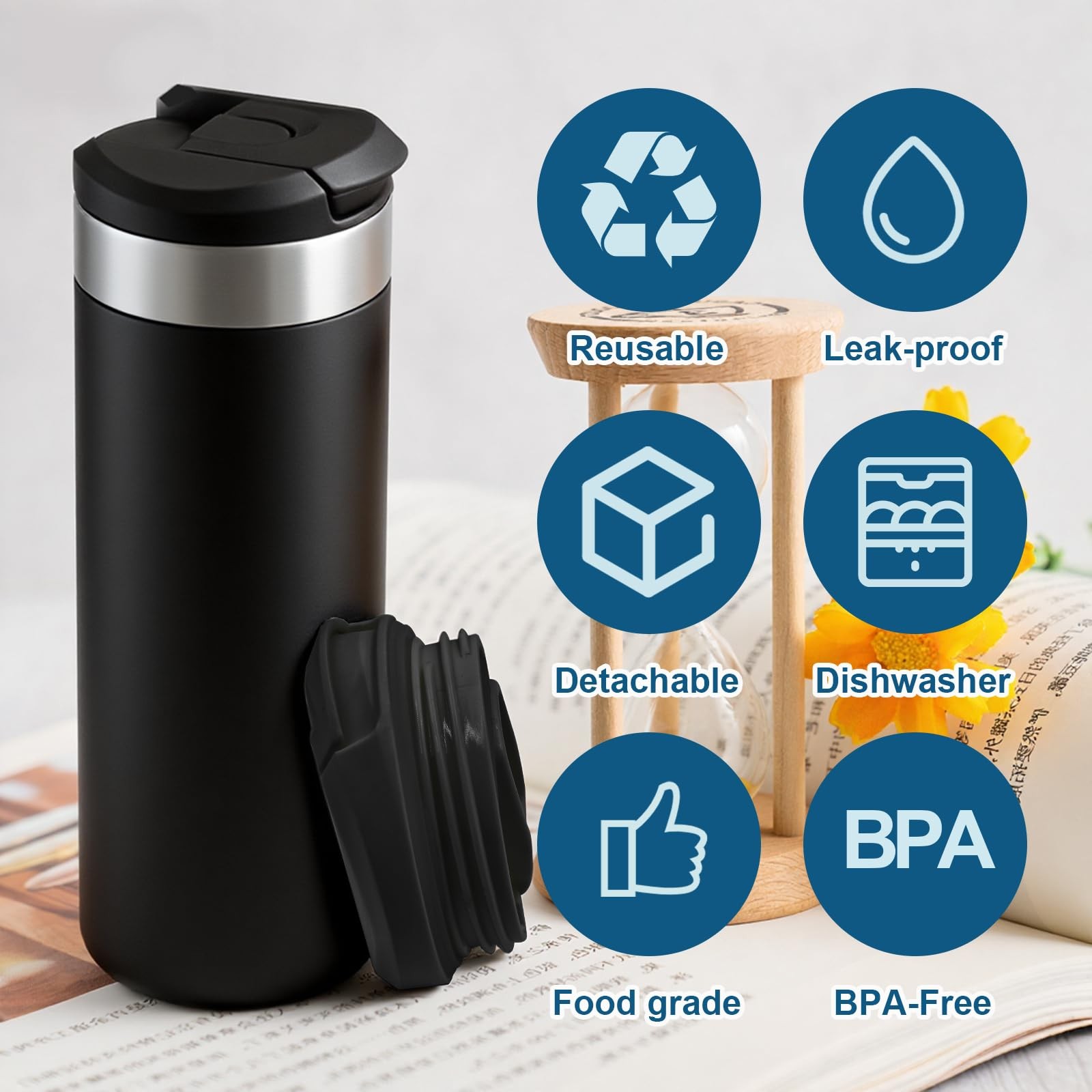 Replacement Lid for Stanley AeroLight 12oz 16oz 20oz Transit Bottle, Locking Thr