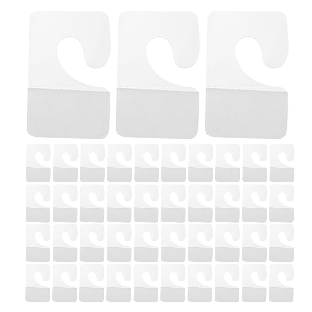 45Pcs Transparent Plastic Adhesive Hanging Tabs with Slot for Store Organization