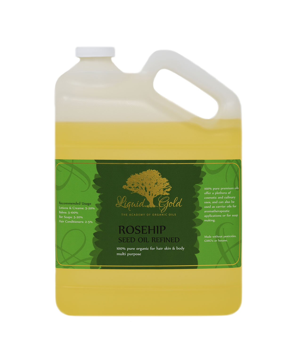 Gallon Liquid Gold Rosehip Seed Oil Refined Pure & Organic Skin Hair Health