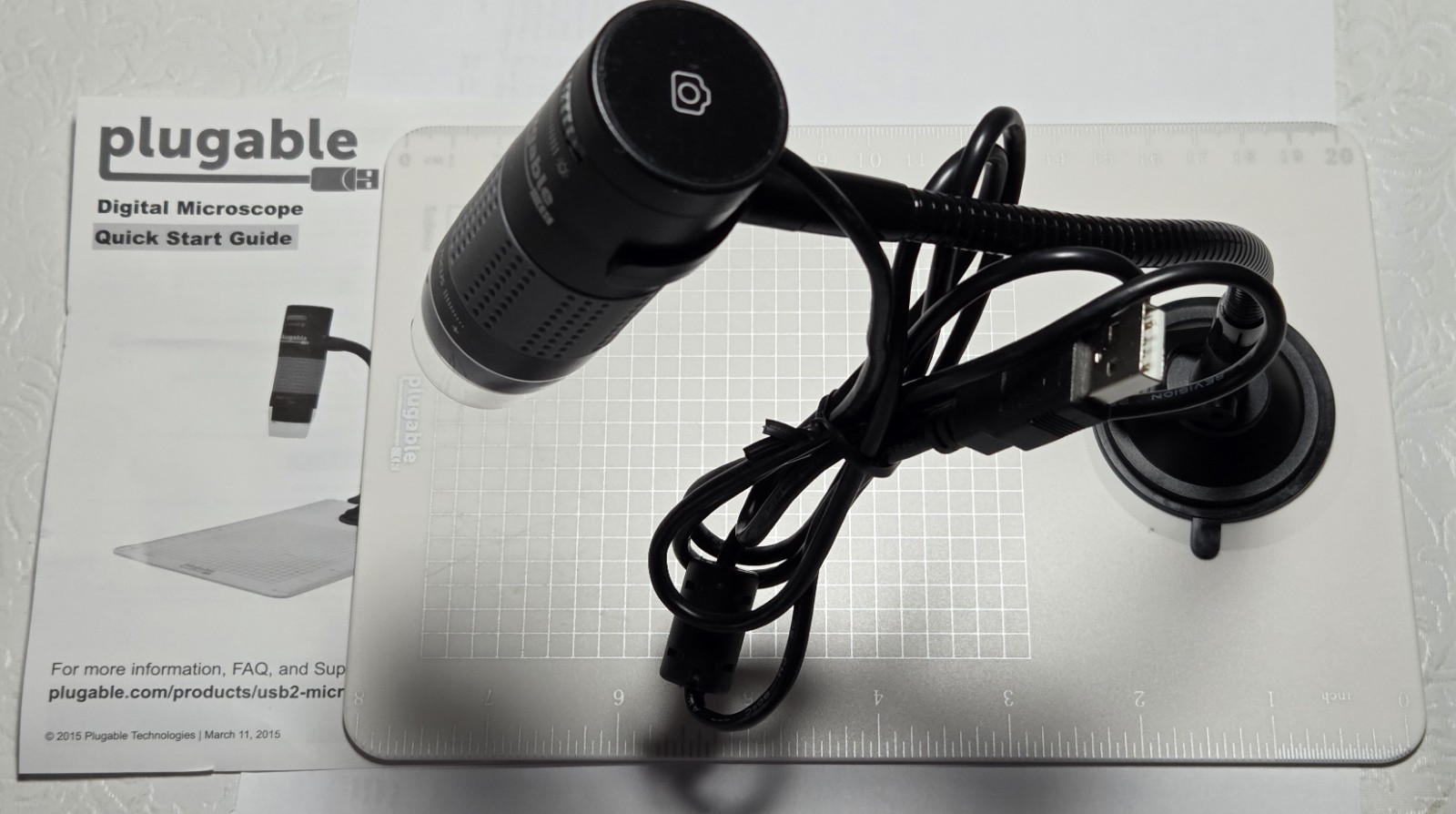 Plugable USB Corded Digital Magnifier Microscope Camera/(60X-250X)Stand/platform