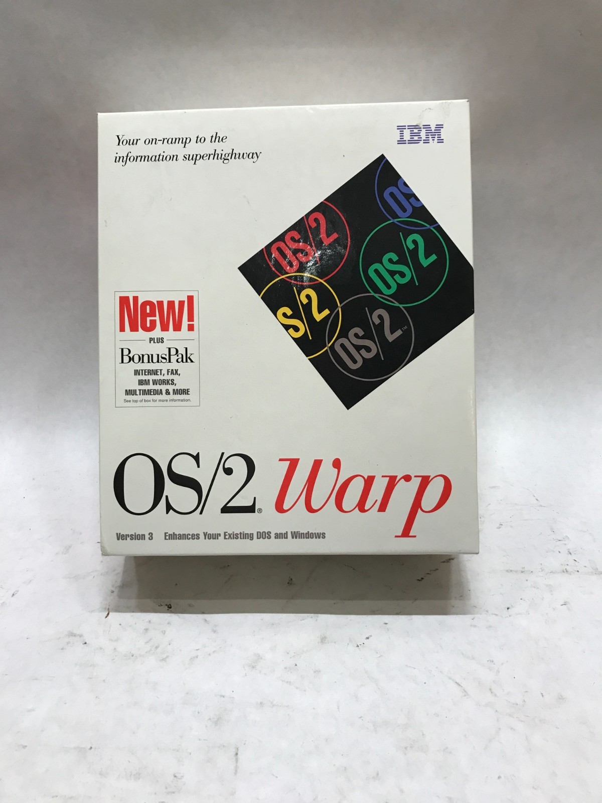 IBM OS/2 Warp Version 3 Operating System Plus Bonus Pak RARE Uses DOS & WIN - DW