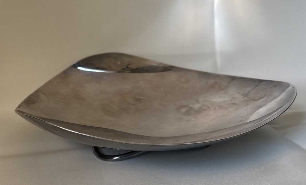 mid century modern silver plated dishes