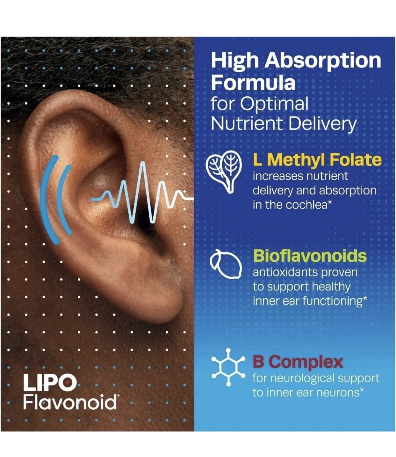 2 Bottles LIPO Flavonoid Advanced Hearing Support 30 Caplets Total - 03/2026