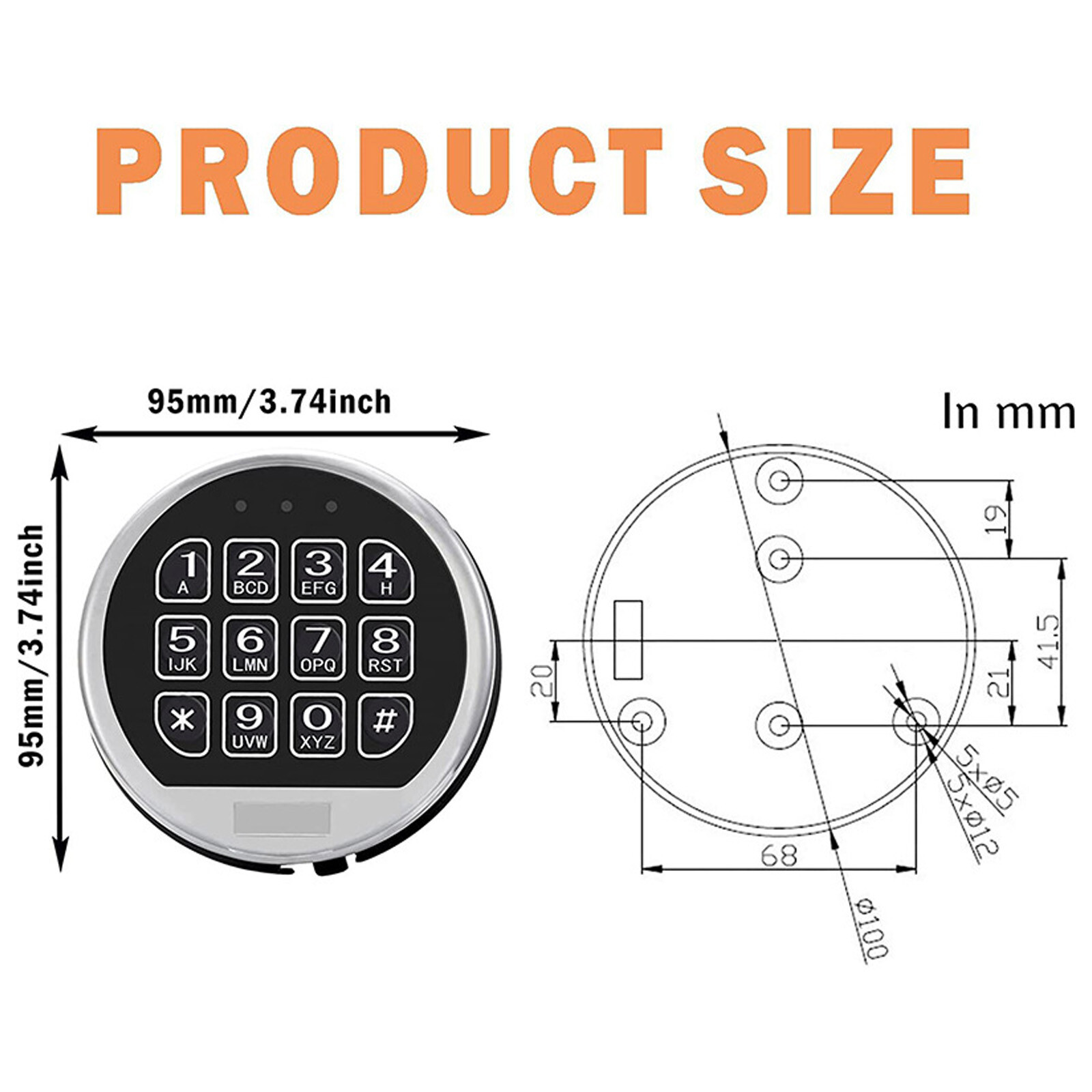Gun Safe Lock Replacement Solenoid Lock with 2 Master Keys Chrome Digital Key
