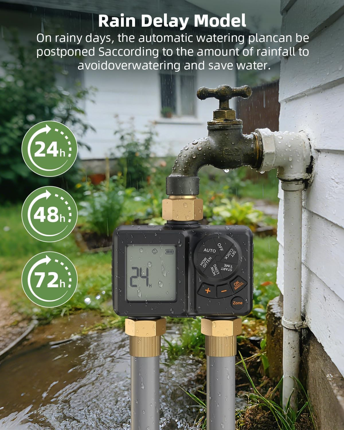 Sprinkler Timer 2 Zone,Water Timer for Garden Hose with Lithium Battery Hose Tim
