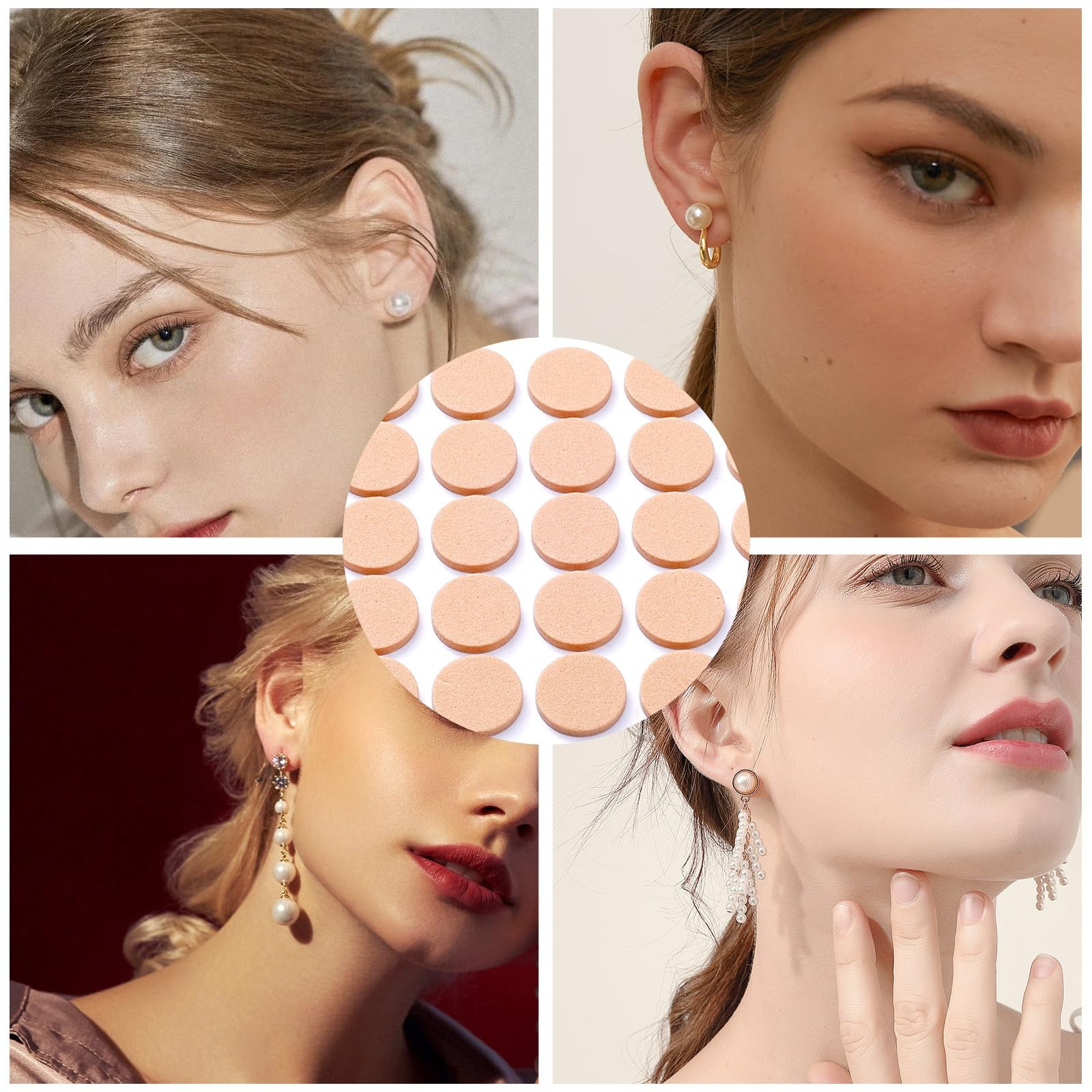 300pcs Earring Support Patches, Silicone Heavy Earring Support Backs Self Adh...