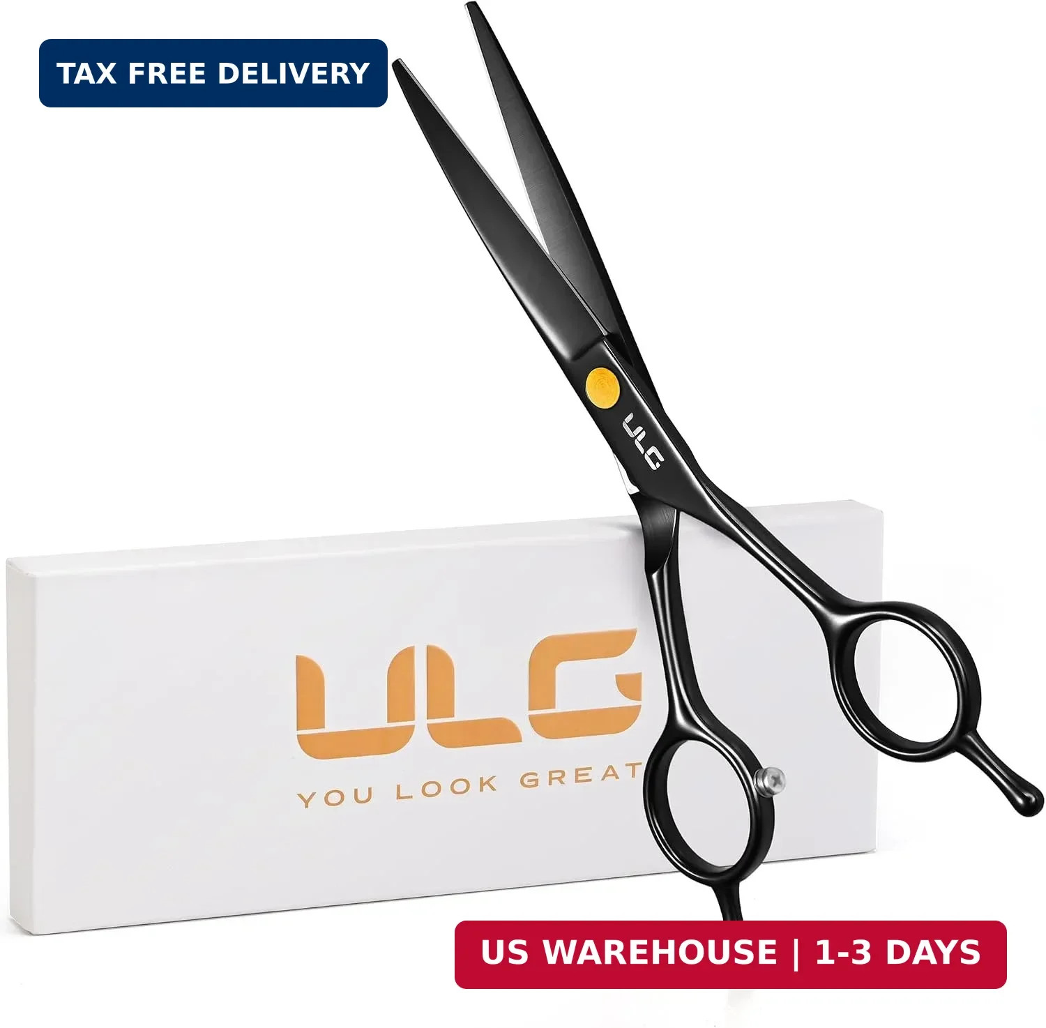 Hair Cutting Scissors, Professional Hair Scissors 6.5" Black | Right-Hand, R