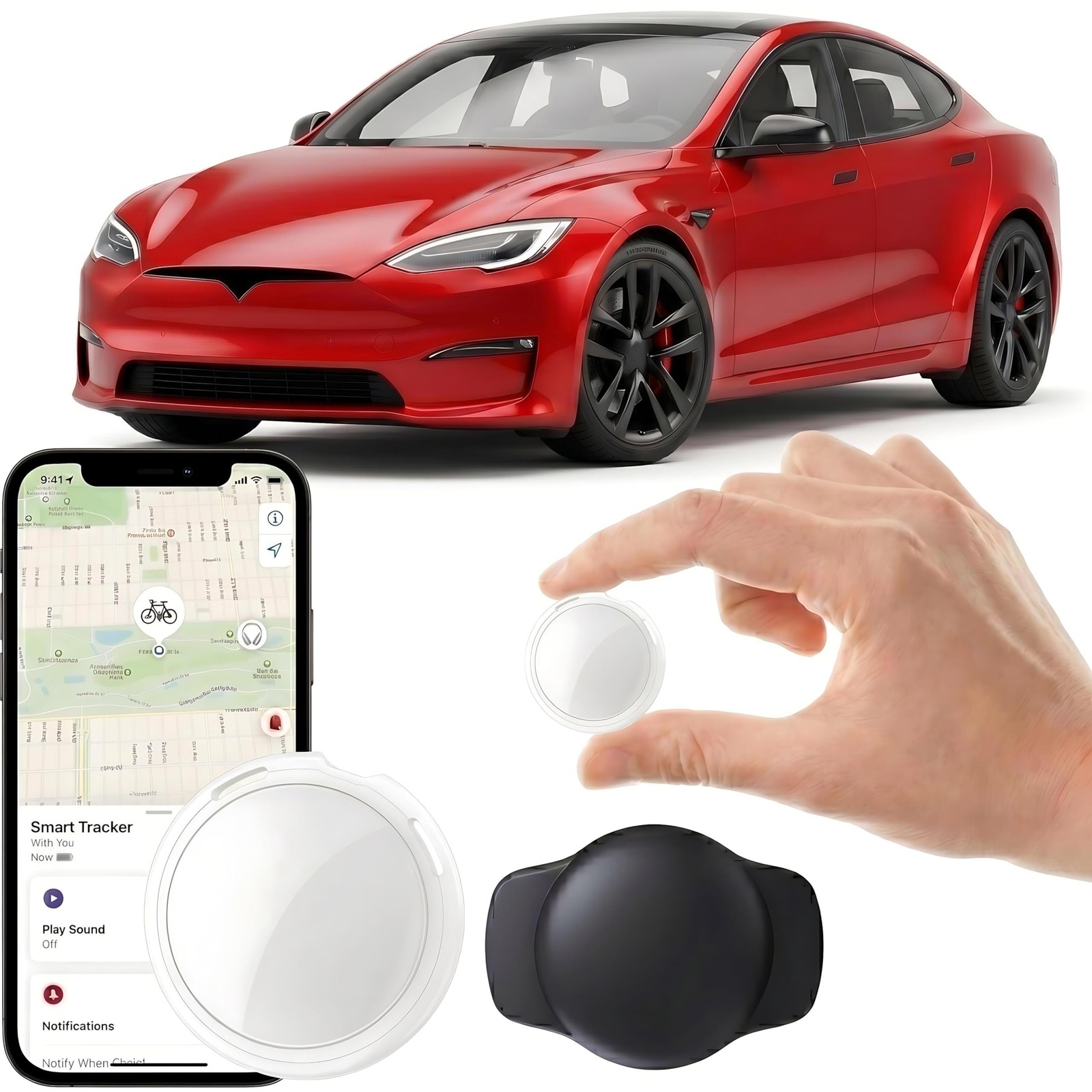 GPS Tracker for Vehicles Car Tracker Device for Apple Find My iOS Only