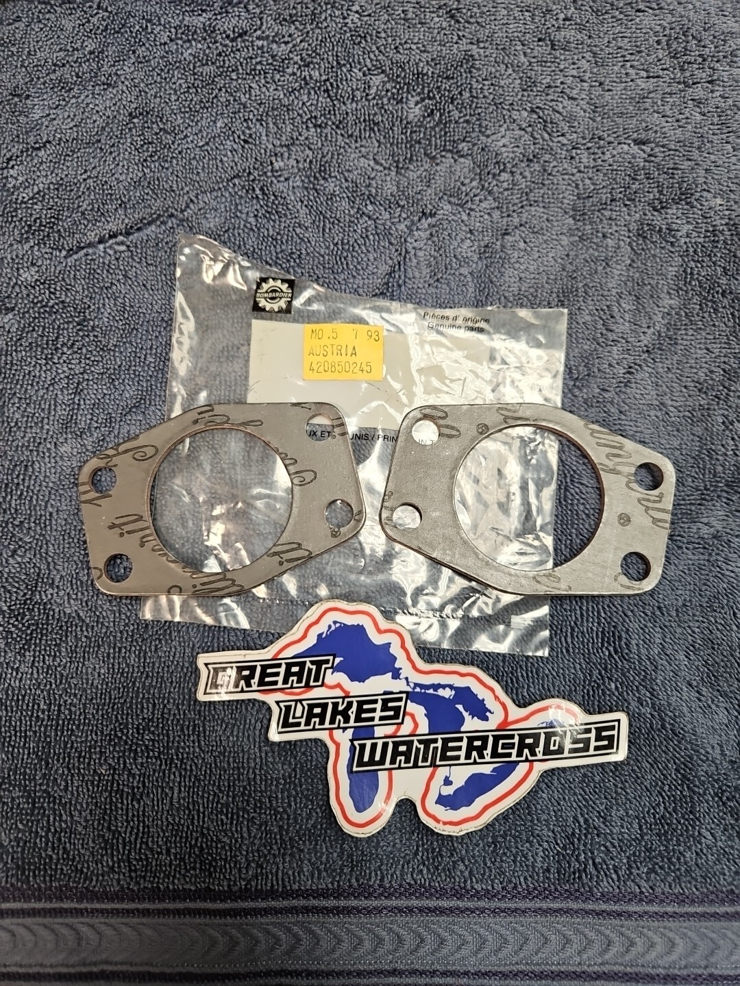 Oem QTY 2 BOMBARDIER SKI DOO 420850245 EXHAUST MANIFOLD GASKETS FREE SHIP TO YOU