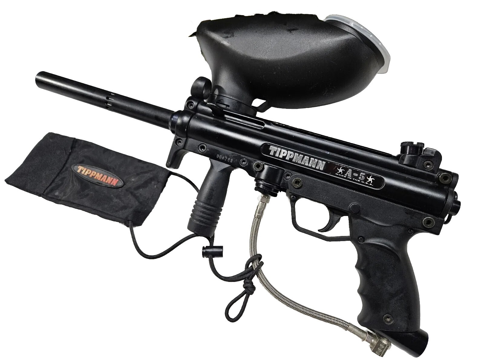 Tippmann A5 Paintball Gun & Barrel Cyclone Feeder New Ball Detent Low Serial